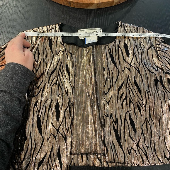 VINTAGE Metallic Gold Copper Silver Cropped Jacket Size Small - Picture 6 of 10